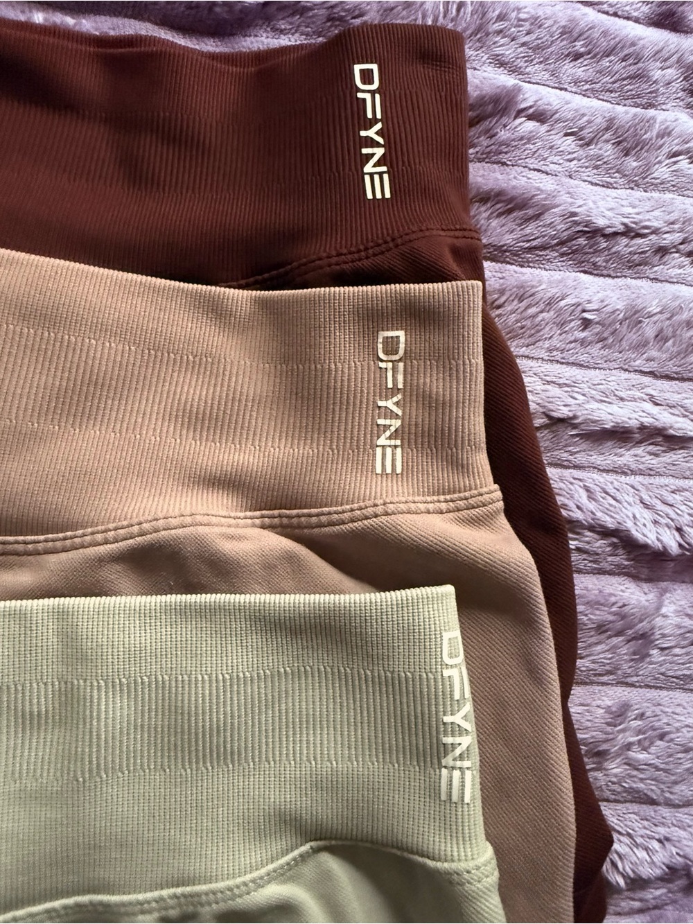 DFYNE Women's Athletic Shorts — Set of Brown, Taupe, and Cream